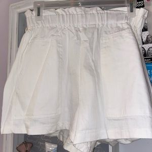 Princess Polly white linen shorts